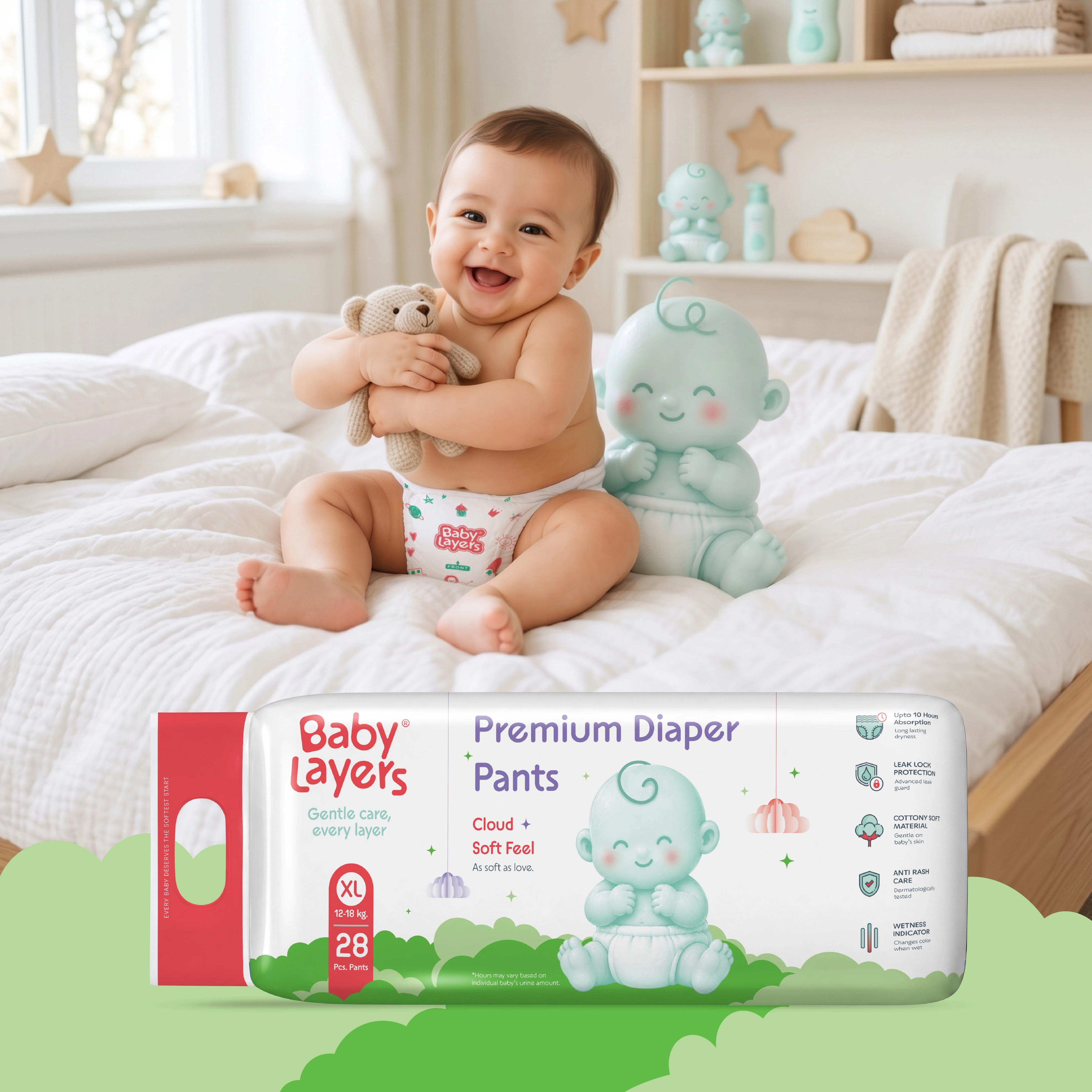 XL- 28 Premium Diaper Pants (12-18 kg)